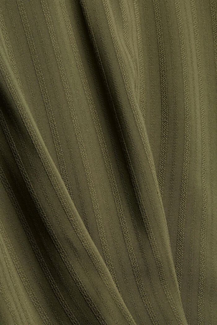 Bluse mit Struktur-Streifen, LENZING™ ECOVERO™, DARK KHAKI, detail image number 4