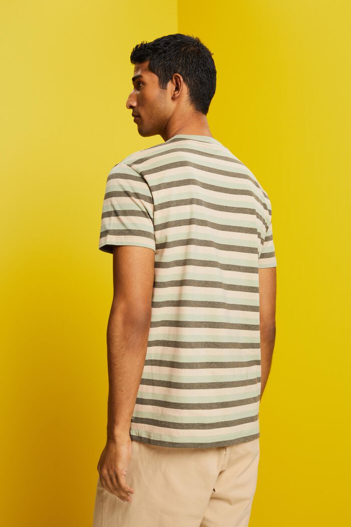 Gestreiftes Jersey-T-Shirt, 100 % Baumwolle, LIGHT GREEN, detail image number 3