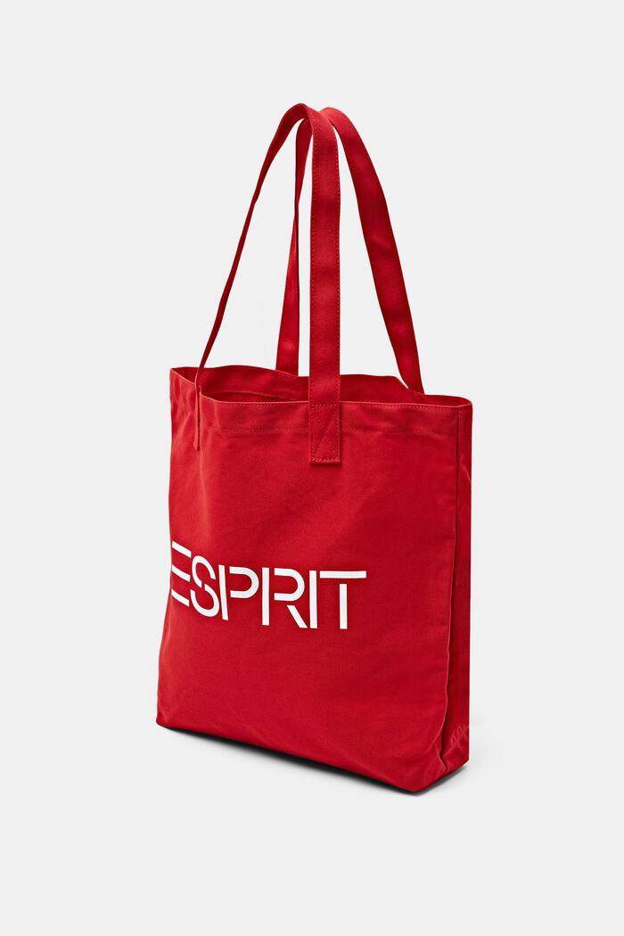 Tote Bag aus Baumwolle mit Logodesign, DARK RED, detail image number 2