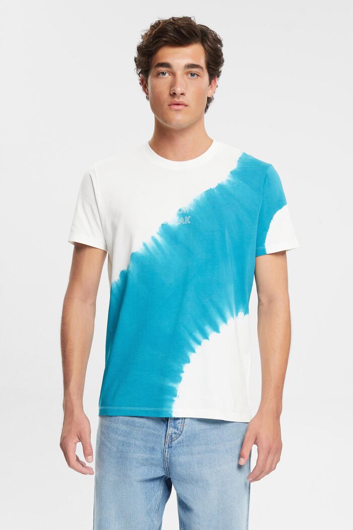 Jersey-T-Shirt mit Batik-Färbung, TEAL BLUE, detail image number 0