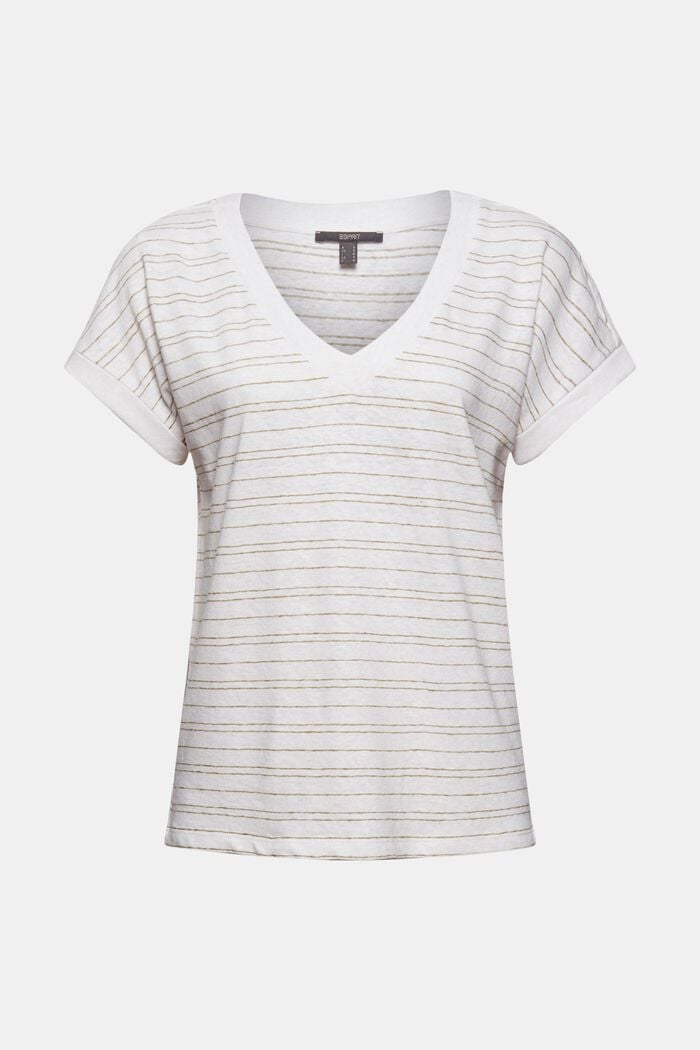 Coton et lin : le t-shirt rayé, WHITE, overview