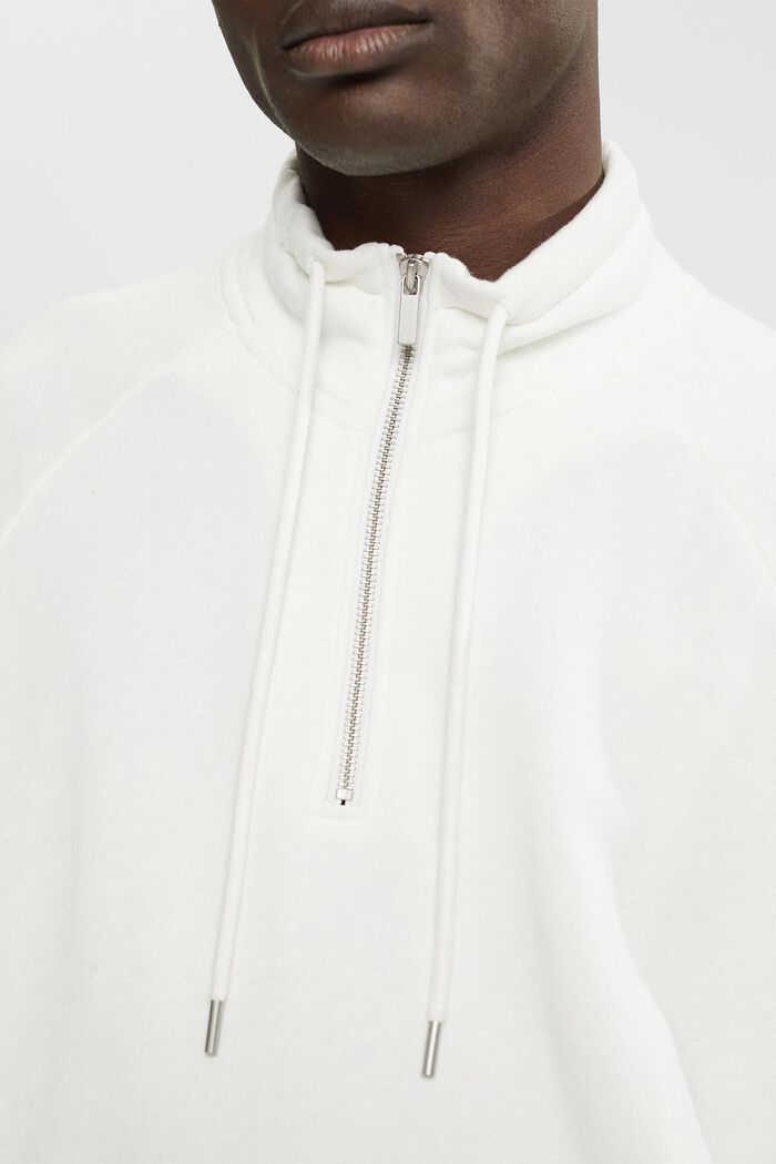 Sweat-shirt à zip court, OFF WHITE, detail image number 0