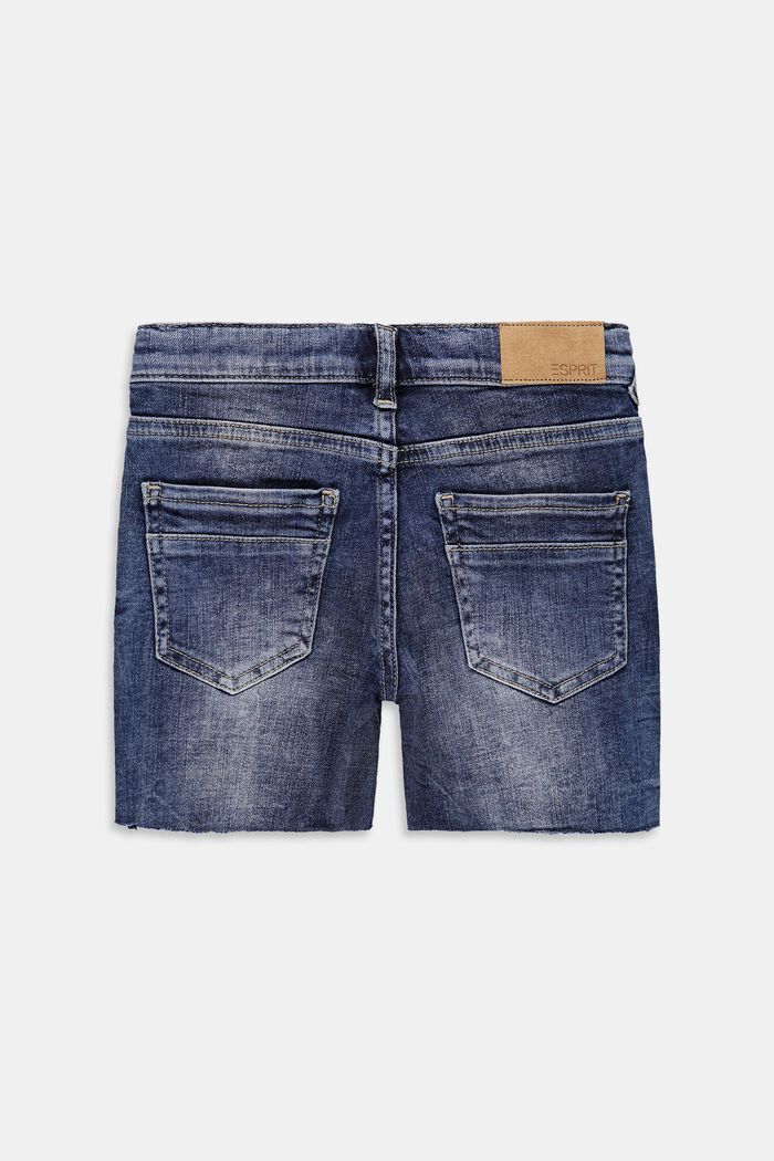 Short en jean au look usé à taille ajustable