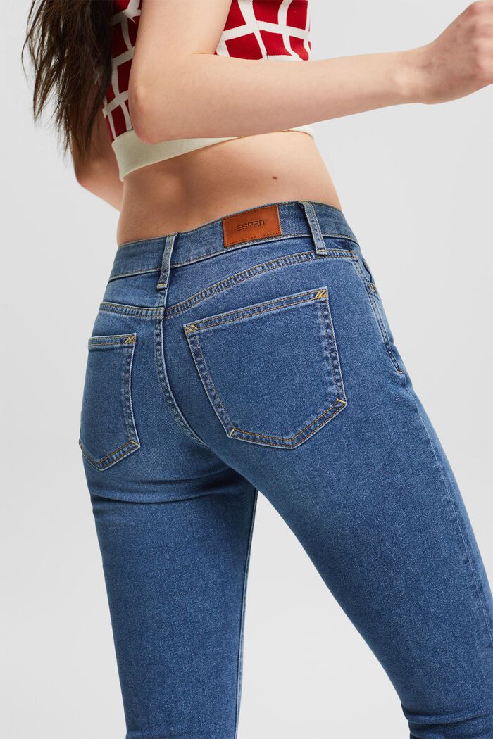 Bootcut Jeans mit mittelhohem Bund, BLUE MEDIUM WASHED, detail image number 4