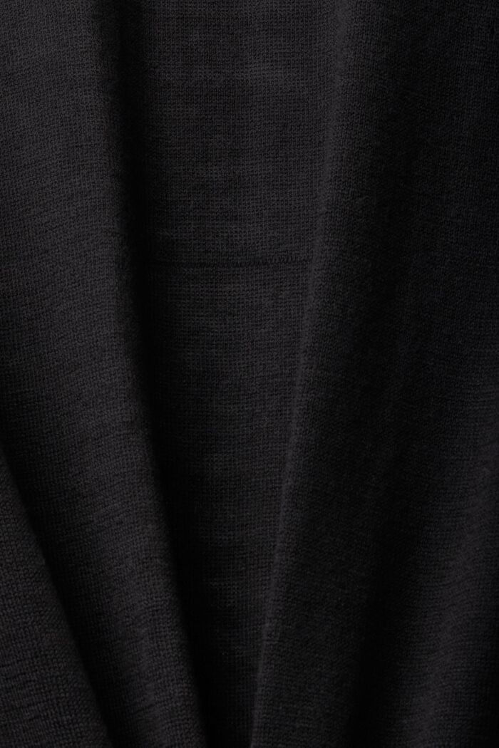 Cardigan à capuche en maille de pur coton, BLACK, detail image number 4