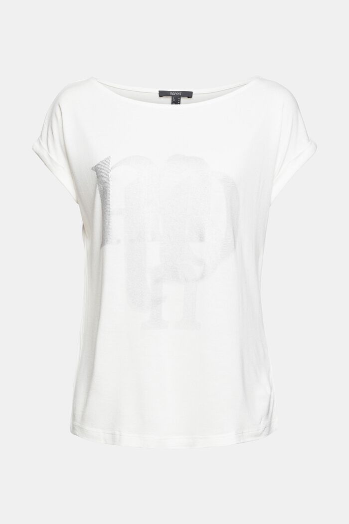 Shirt mit Metallic-Print, LENZING™ ECOVERO™, OFF WHITE, detail image number 2