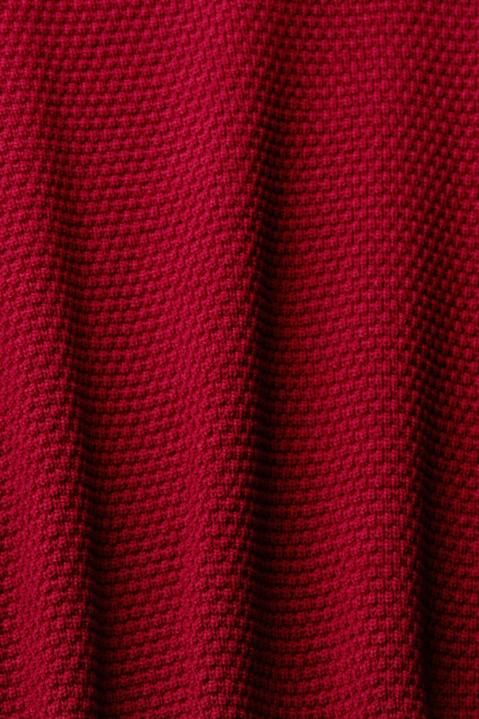 Strukturierter Pullover mit Stehkragen, CHERRY RED, detail image number 1
