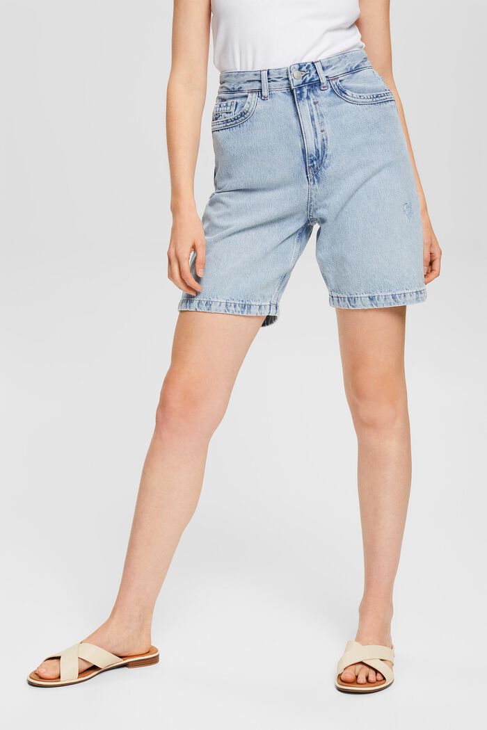Jeans-Shorts aus 100% Organic Cotton, BLUE LIGHT WASHED, detail image number 0