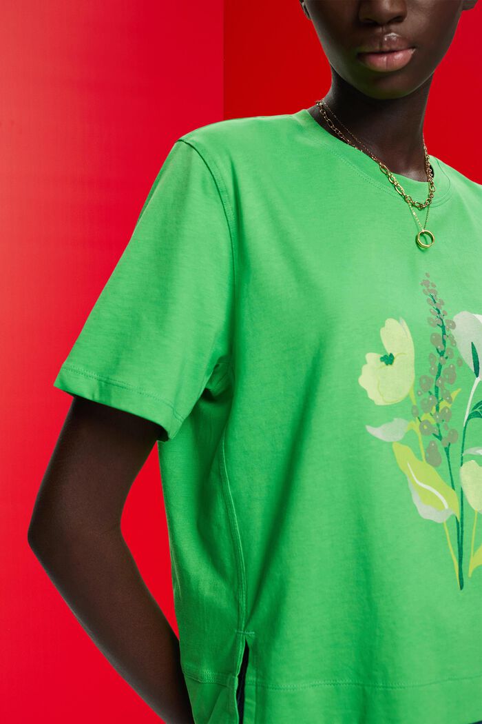 T-shirt à imprimé à fleurs, GREEN, detail image number 2