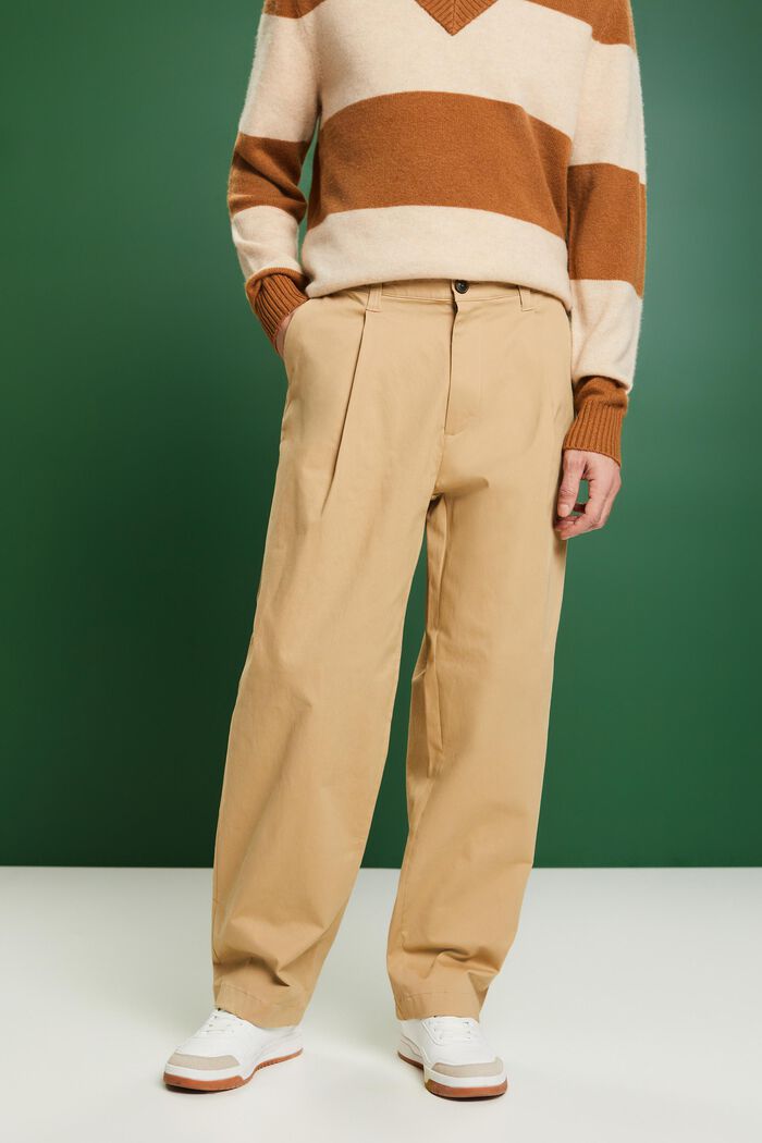 Chino à jambes larges, BEIGE, detail image number 0