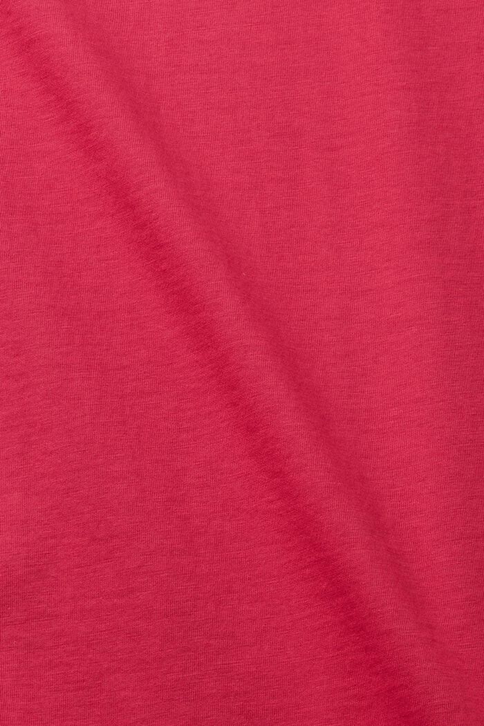 T-shirt en coton à encolure en V de coupe Slim Fit, DARK PINK, detail image number 4