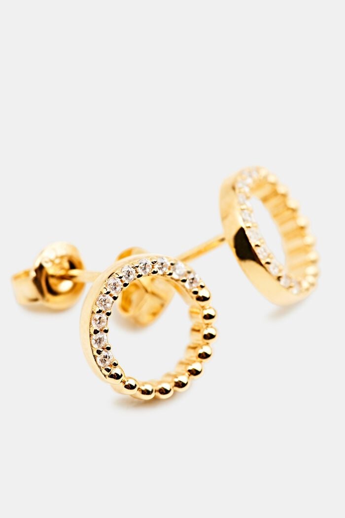 Clous d’oreilles anneau de zircon, GOLD, detail image number 1