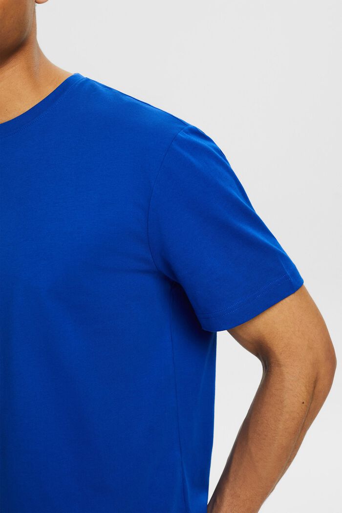 Kurzärmliges T-Shirt mit Rundhalsausschnitt, BRIGHT BLUE, detail image number 3