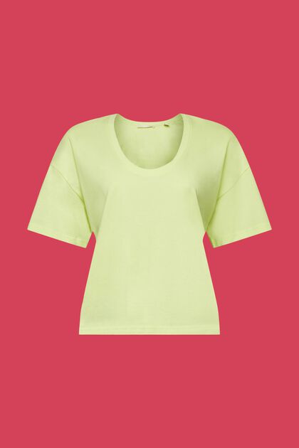 T-shirt de coupe oversize raccourcie, 100 % coton