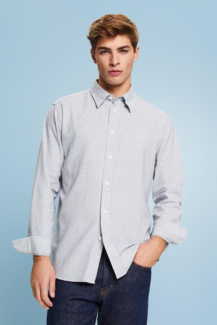 Chemise à petits carreaux en coton de coupe Regular Fit, WHITE, detail image number 0