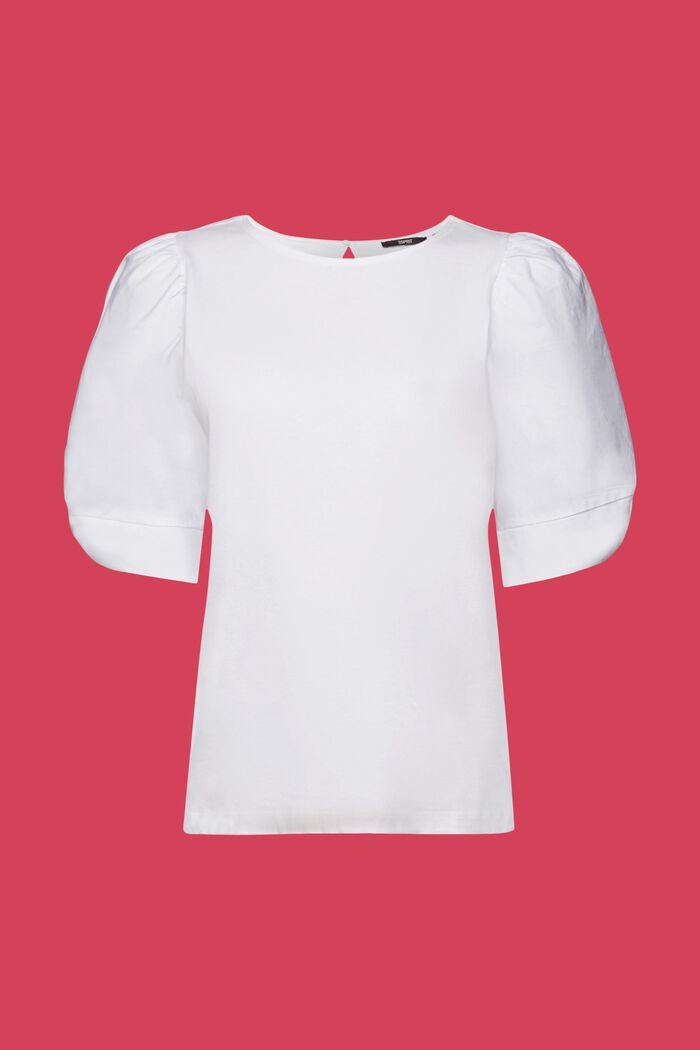 T-shirt en matières mélangées, 100 % coton, WHITE, detail image number 6
