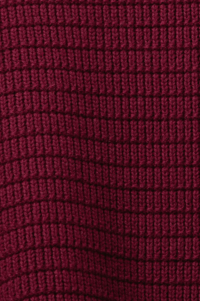 Troyer aus strukturiertem Baumwollstrick, GARNET RED, detail image number 6