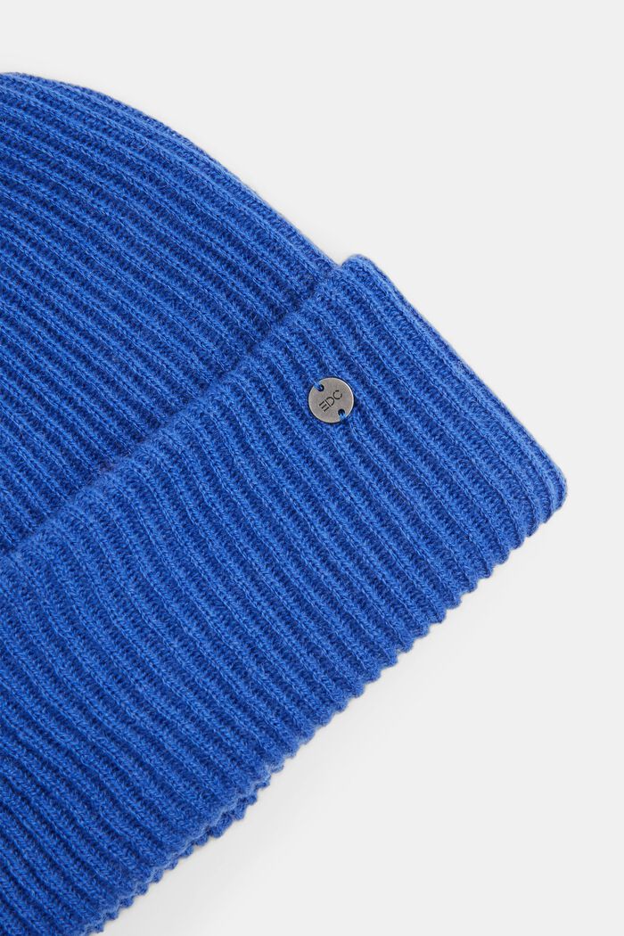 Beanie-Mütze aus Wollmix, BRIGHT BLUE, detail image number 1