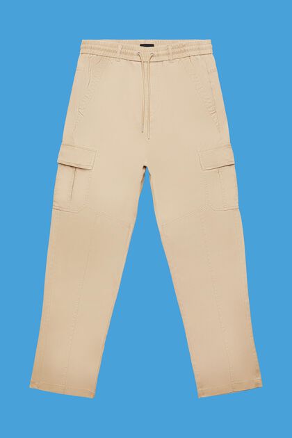 Pantalon cargo de coupe fuselée façon jogging en coton
