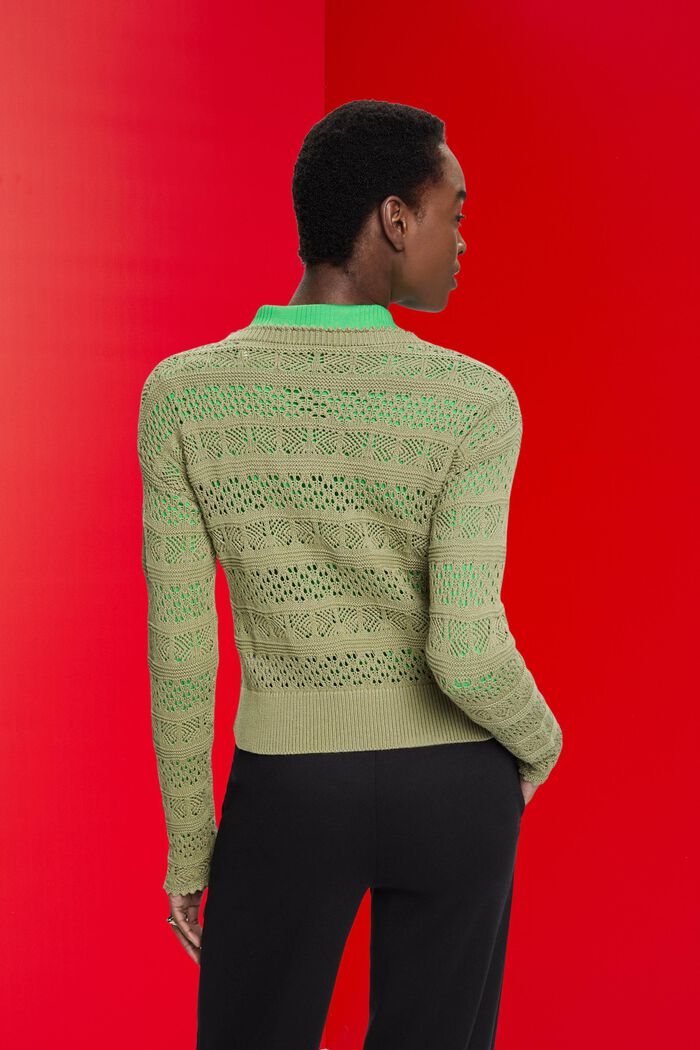Strukturierter Pullover aus nachhaltiger Baumwolle, LIGHT KHAKI, detail image number 3