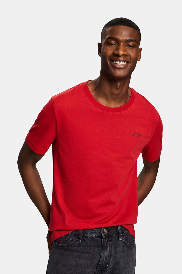 T-shirt en jersey de coton animé d’un logo, DARK RED, detail image number 0