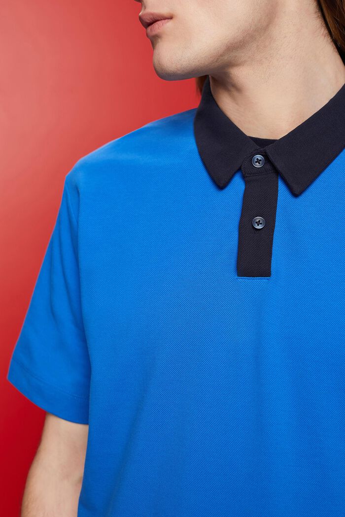 Poloshirt aus Baumwoll-Piqué, BRIGHT BLUE, detail image number 2