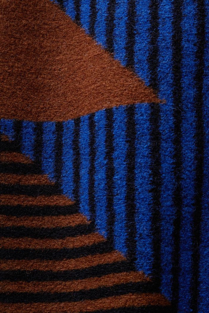Mantel aus Wollmix mit Print, BRIGHT BLUE, detail image number 6