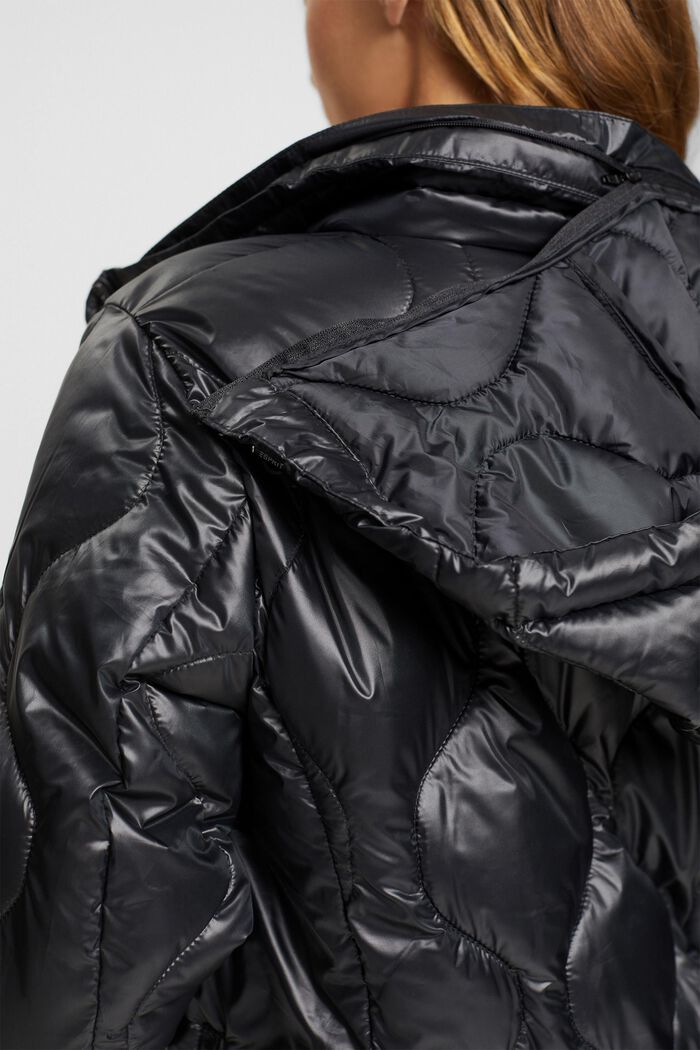 Gesteppte Puffer Jacket mit Kapuze, BLACK, detail image number 2