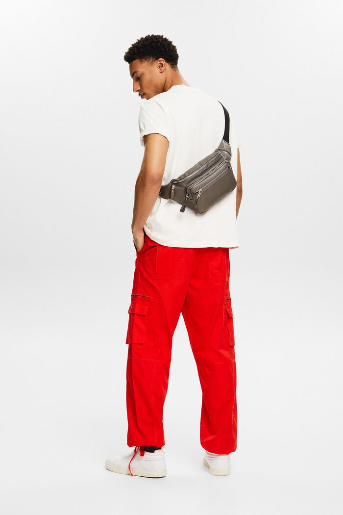 Pantalon cargo de coupe droite en twill, RED, detail image number 2