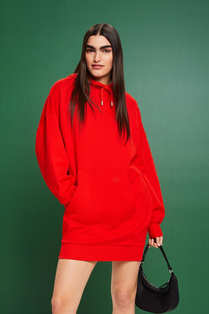 Oversized Sweat-Kleid mit Kapuze, RED, detail image number 0