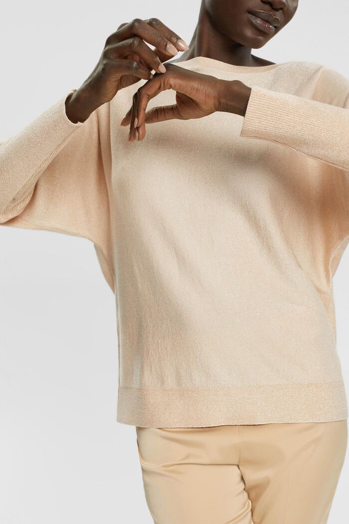Funkelnder Pullover, LENZING™ ECOVERO™, DUSTY NUDE, detail image number 2