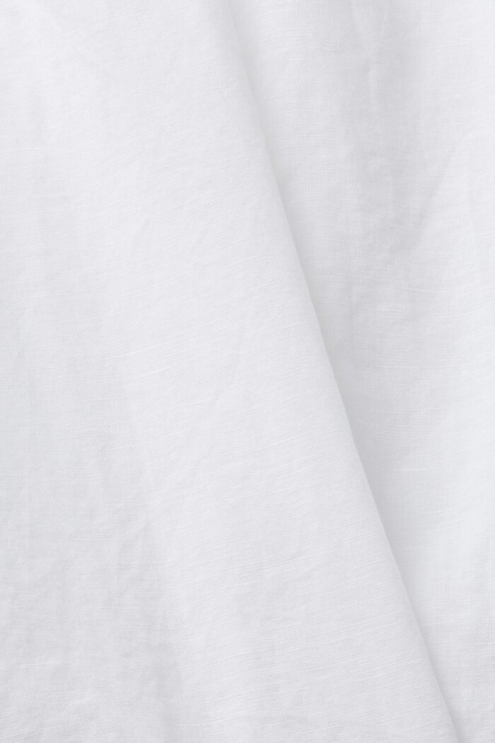Ärmellos Bluse aus einem Leinenmix, WHITE, detail image number 5