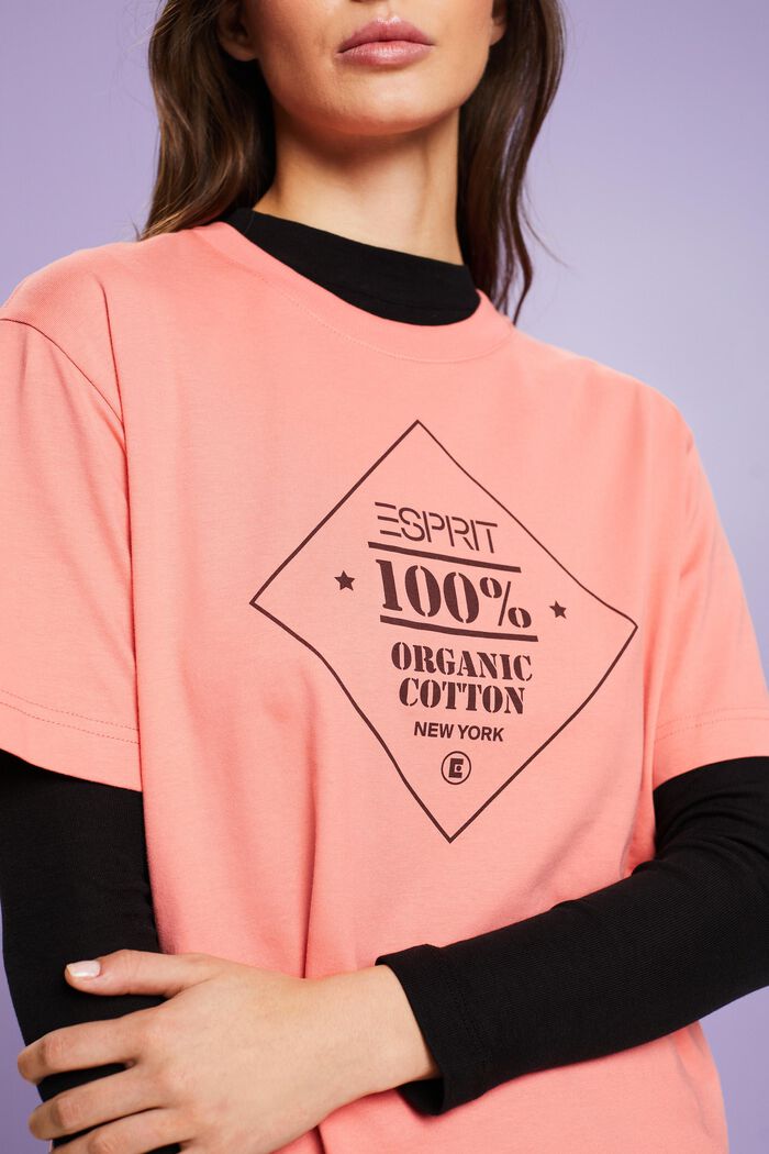 T-shirt à imprimé en coton biologique, PINK, detail image number 3