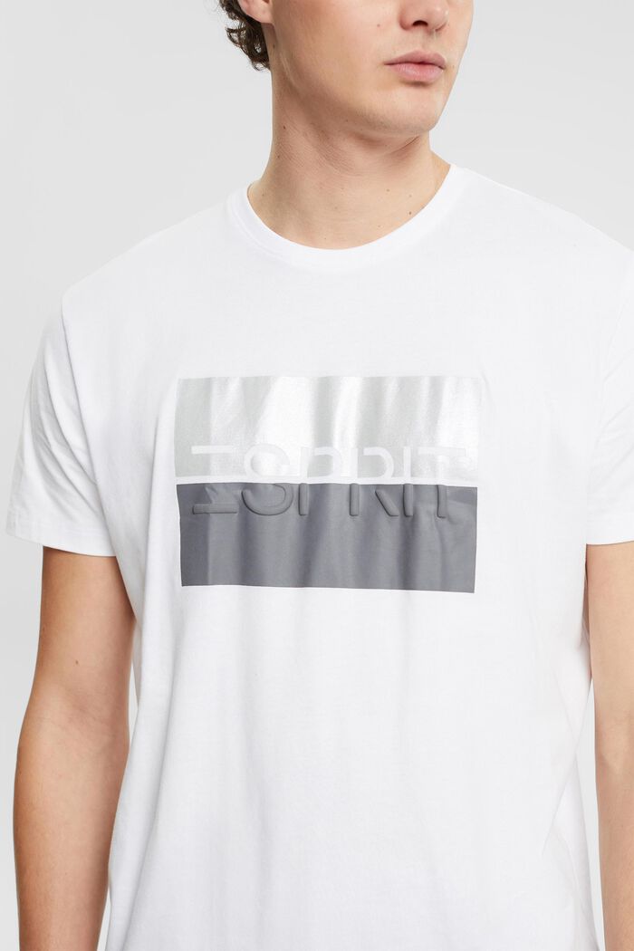 T-Shirt mit Logoprägung, WHITE, detail image number 2