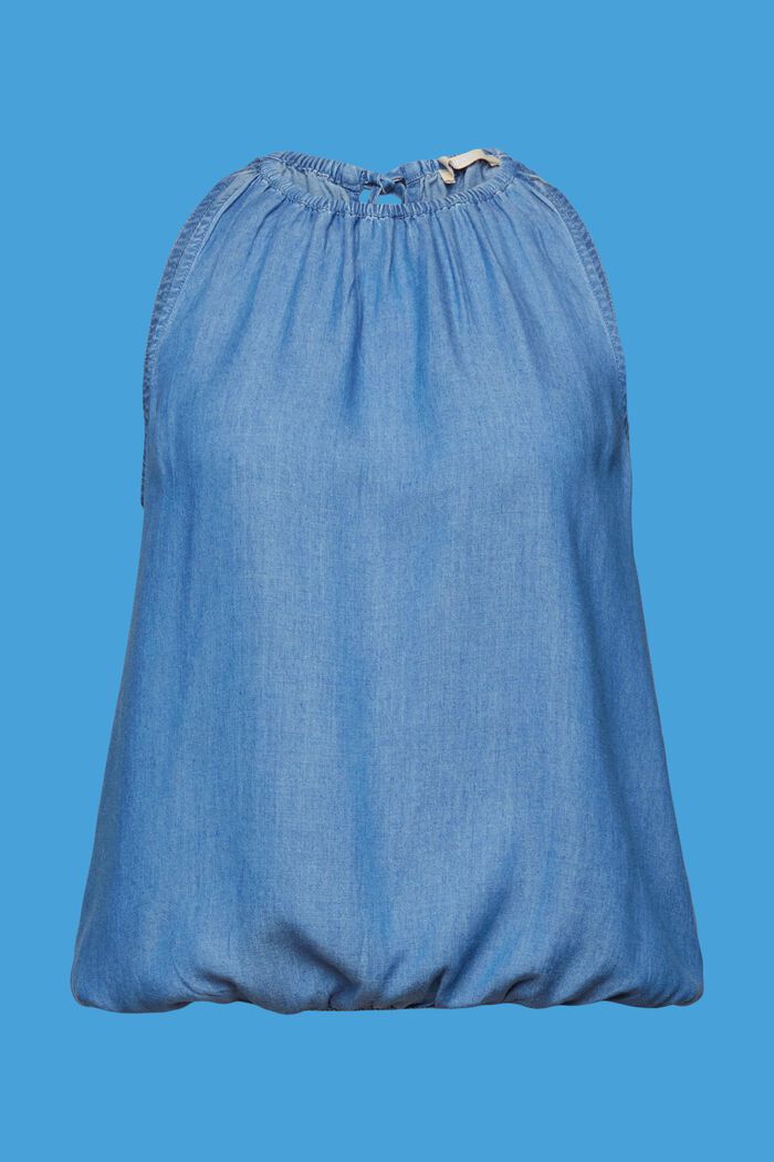 Ärmellose Bluse in Jeansoptik, TENCEL™, BLUE MEDIUM WASHED, detail image number 6
