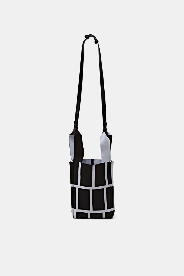 Tote Bag mit Gittermuster, BLACK, detail image number 0