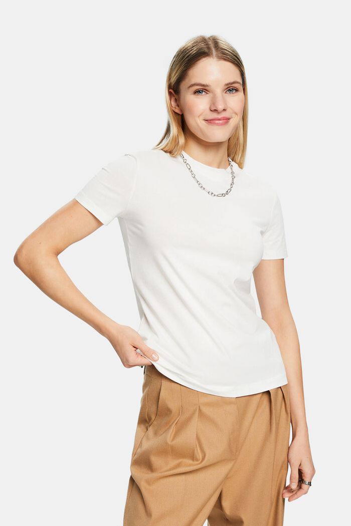 T-shirt à col ras-du-cou, OFF WHITE, detail image number 0