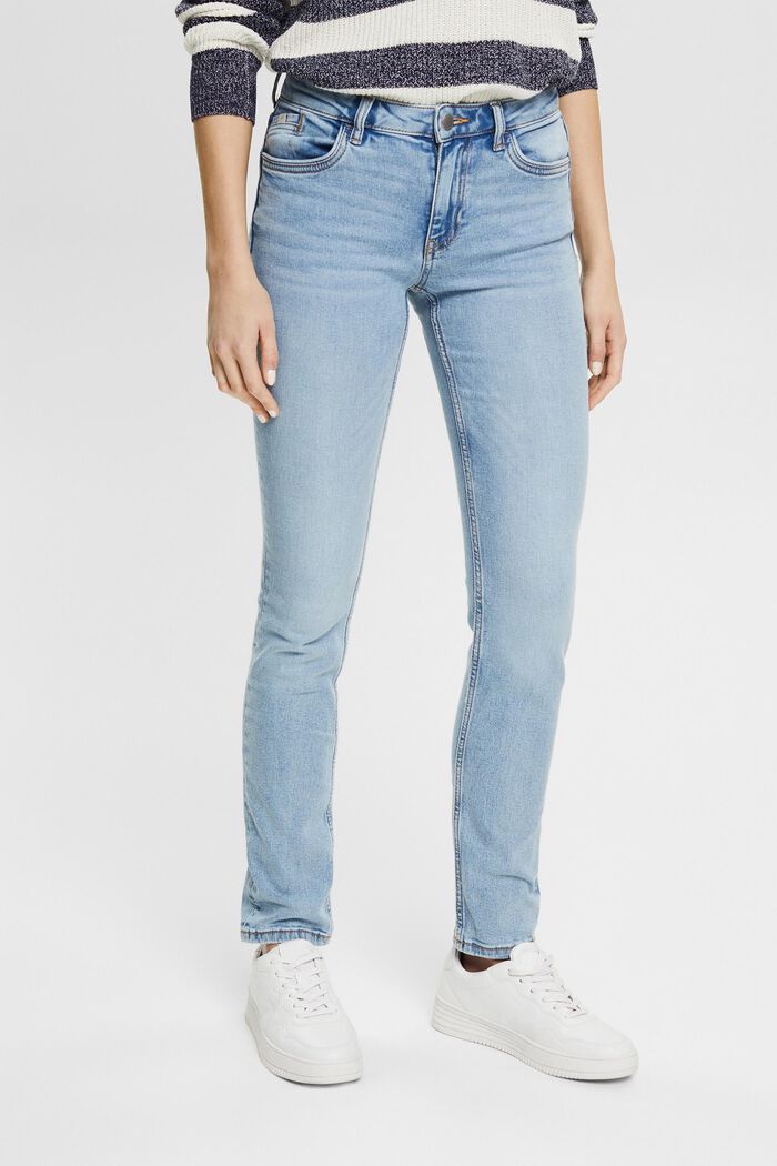 Baumwoll-Jeans mit Stretchkomfort, BLUE LIGHT WASHED, detail image number 0