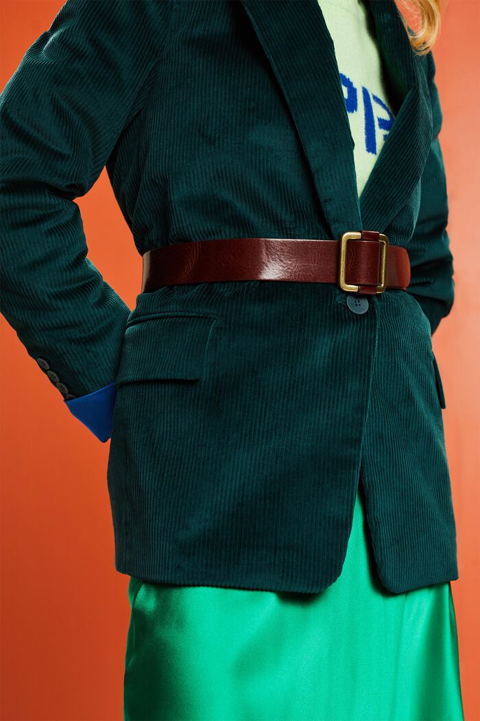 Blazer oversize en velours côtelé, EMERALD GREEN, detail image number 3