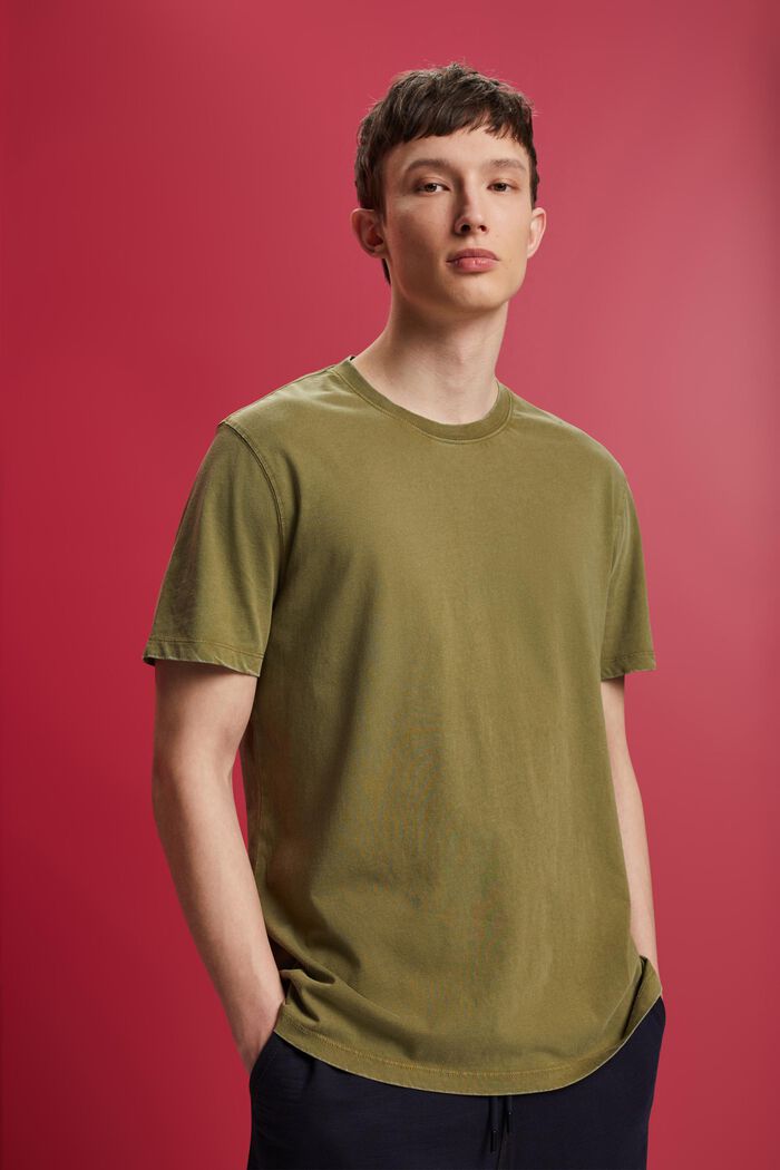 Jersey-T-Shirt, 100% Baumwolle, OLIVE, detail image number 0