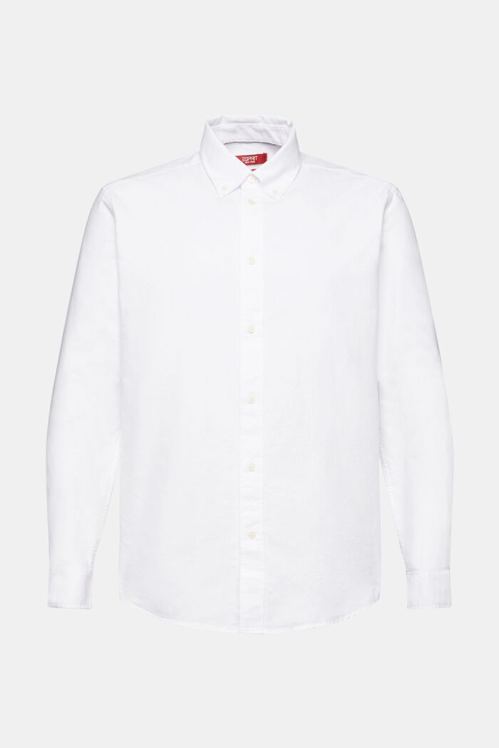 Chemise à col boutonné en popeline de coton, WHITE, detail image number 6