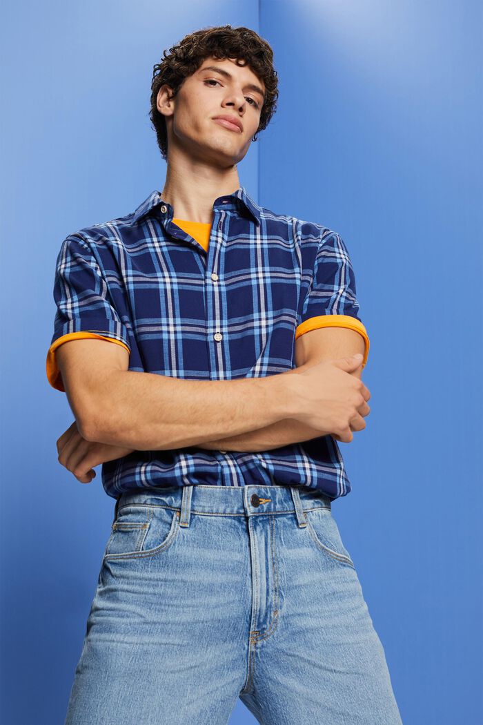 Chemise à manches courtes à carreaux, DARK BLUE, detail image number 5