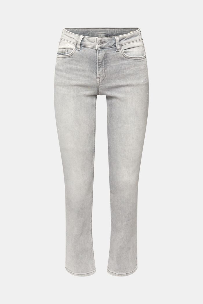 Jeans mit geradem Bein und mittlerer Bundhöhe, GREY MEDIUM WASHED, detail image number 2