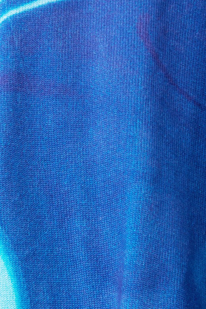 Gewebter Baumwollpullover mit Allover-Muster, BLUE, detail image number 5