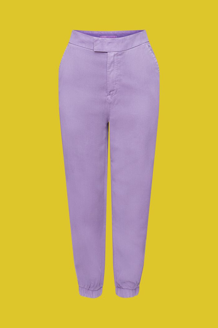 Pantalon taille haute en twill à l’allure sportive, PURPLE, detail image number 6