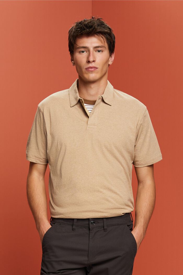 Polo en jersey de coton, SAND, detail image number 0