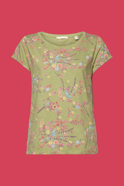 Baumwoll-T-Shirt mit floralem Print
