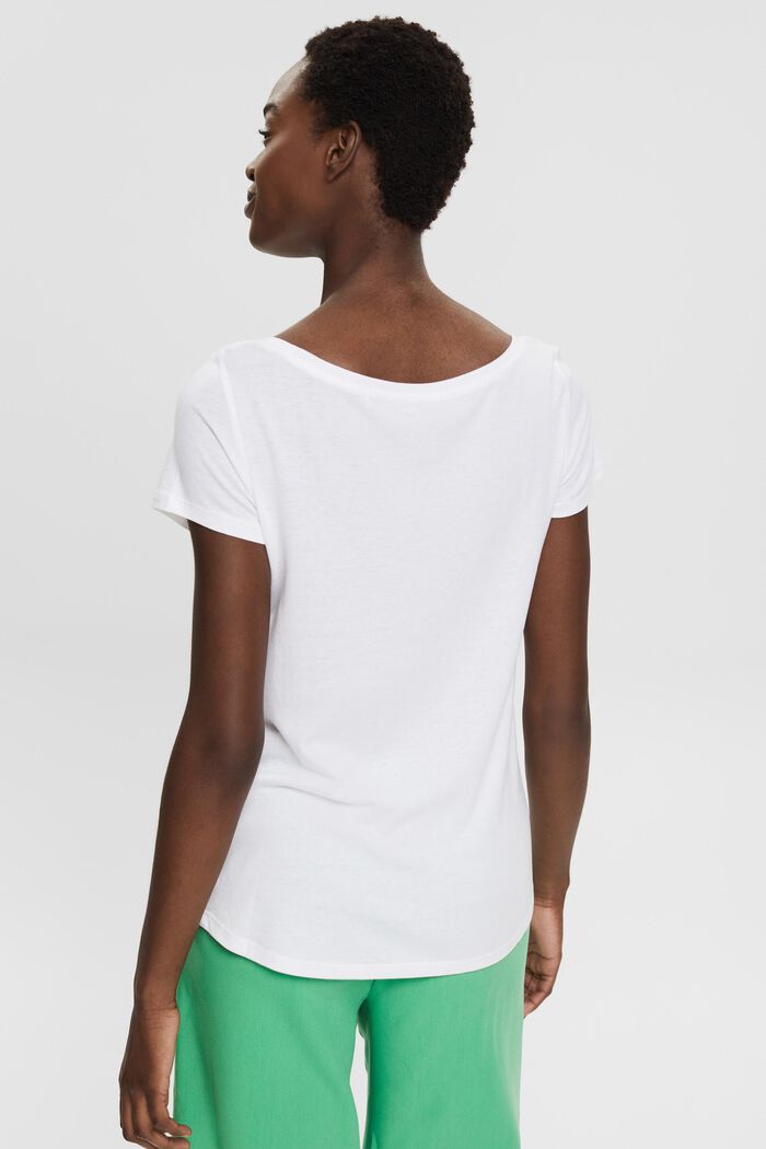 Lot de 2 : t-shirt basique en coton biologique mélangé, WHITE, detail image number 1