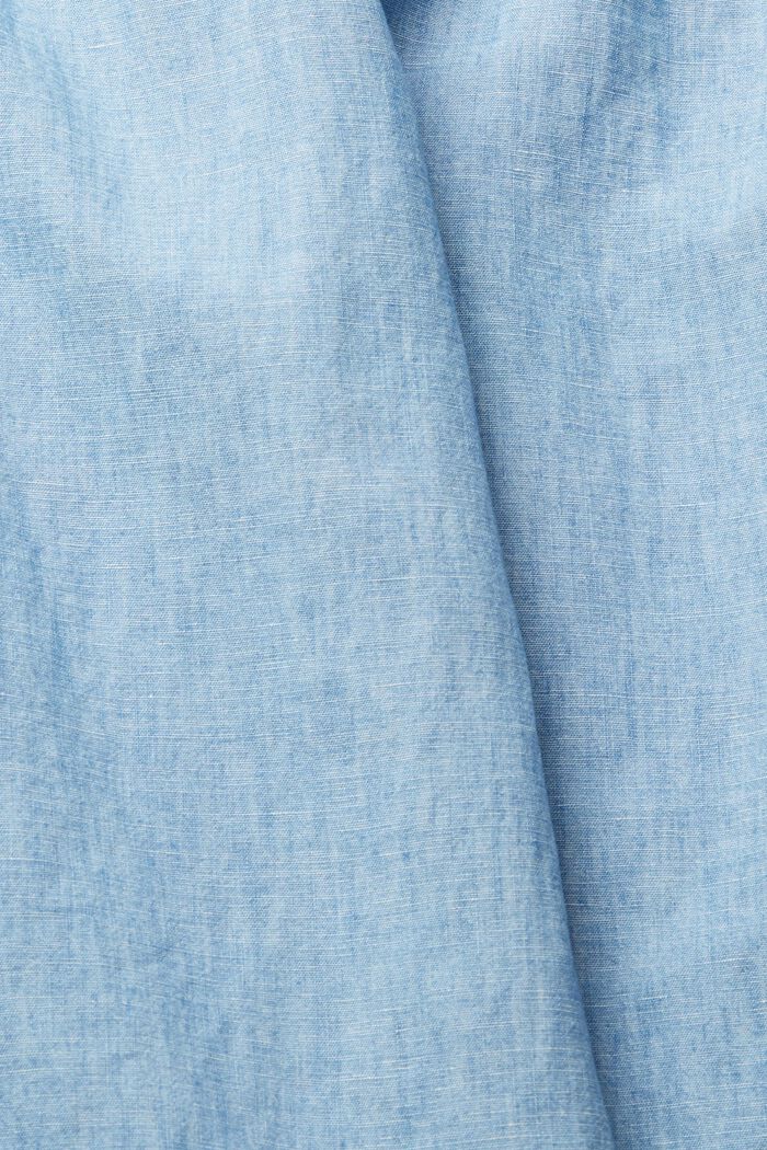 À teneur en lin : la jupe-culotte d´aspect denim, BLUE LIGHT WASHED, detail image number 1