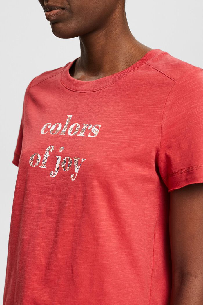 T-Shirt mit Wording-Print, Organic Cotton, RED, detail image number 2